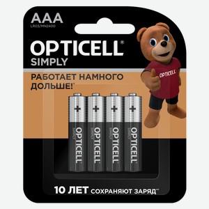Батарейки AAA OPTICELL (LR03) 4шт в блистере щелочные 1.5V в Мегафоне