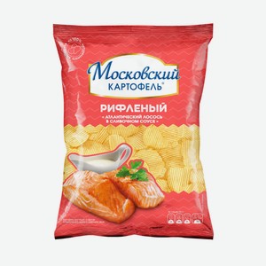 Чипсы Московский картофель , с лососем в сливочном соусе, рифленые, 120 г в Караване