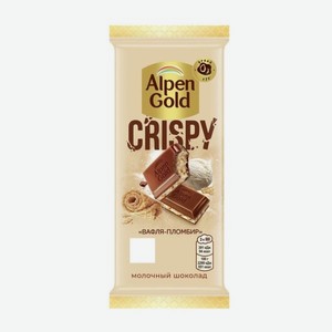 Шоколад молочный Alpen Gold Crispy со вкусом пломбира и вафельной крошкой в карамели 85г в Макси