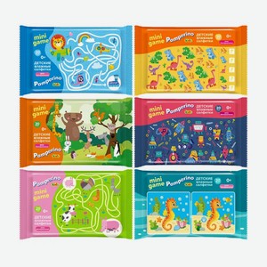 Влажные салфетки Pamperino Kids mini game антибактериальные в ассортименте, 20шт в Абсолюте