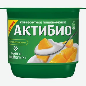 Биойогурт Актибио Манго обогащенный бифидобактериями 3% 130г, 130 г в Пятерочке