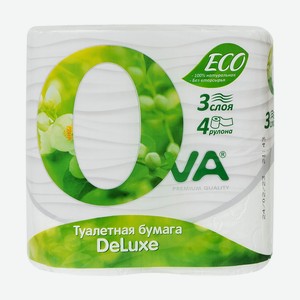 Бумага Туалетная Ova 3 Слоя 4 Рулона в Авокадо