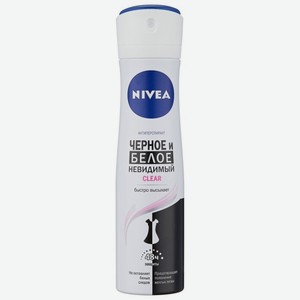 Дезодорант Nivea Clear Невидимая защита для чёрного и белого, 150 мл, спрей в ЭльСити