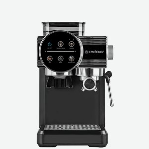 ENDEVER Кофемашина рожковая с капучинатором, Costa-1093, черная, со встроенной кофемолкой, итальянская помпа, насадка панарелло в ДНСе