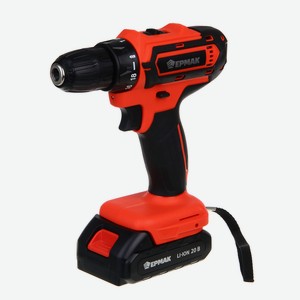 ЕРМАК Дрель-шуруповерт на АКБ 20В, 2,0А Li-ion (1шт), з/у, 0-550 об/мин, 30 H*m,подсветка (ONE) в Кастораме