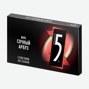 Five,  Сочный арбуз  жевательная резинка без сахара, 31,2 г в Фикс Прайсе