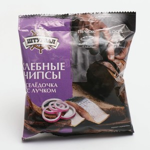 Хлебные чипсы ШТУРВАЛ Селёдочка с луком, 40 г в Сима ленде
