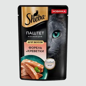 Корм для взрослых кошек паштет с форелью и креветками Sheba 75г в Магните Косметик