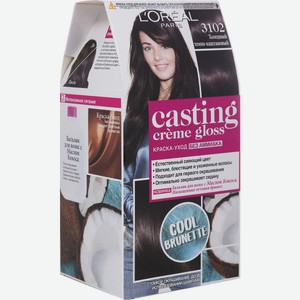Краска для волос L Oreal Paris Casting Creme Gloss Стойкая Без аммиака, оттенок 3102 Холодный темно-каштановый в ЭльСити
