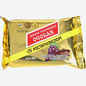 Масса творожная Ростагрокомплекс Особая с изюмом и шоколадом 180г в Магните Семейном