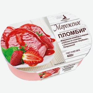 Мороженое  Петрохолод  Клубника со сливками, 400 г в Дикси