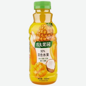 Напиток сокосодержащий Nongfu Spring Фермерский сад Ананас, банан, манго, кокос и яблоко, 450 мл в Пятерочке