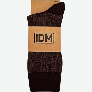 Носки мужские IDM р. 25–29, синий, черный, шоколад, жаккард, Арт. 112134, 3пары в Ленте