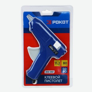 РОКОТ Пистолет клеевой электр. GG-80, 80Вт.нагрев 3-5 мин, 9 гр/мин, +2 стержня 11мм в Кастораме