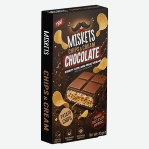 Шоколад Miskets молочный с хрустящими картофельными чипсами и кремовой начинкой, 85г, 85 г в Пятерочке