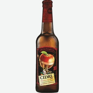 Сидр Медоварус Яблочный полусладкий 4,9% 0,33л в РусАлке
