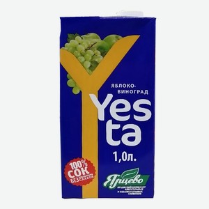 Сок натуральный 100% яблоко виноград Yesta 1л ООО ЯКАИБН в Светофоре
