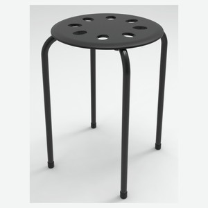 Табурет черный с пластиковым круглым сиденьем в Асконе