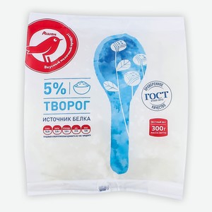 Творог АШАН Красная птица 5%, 300 г — 119,99 ₽, Ашан с 15 по 28 октября