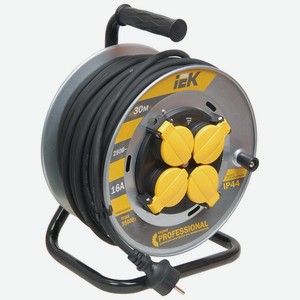 Удлинитель на катушке IEK УК30 на мет с т/з 4 места 2P PE/30м КГ 3х2,5мм2 IP44   Professional   в Холодильнике Ру